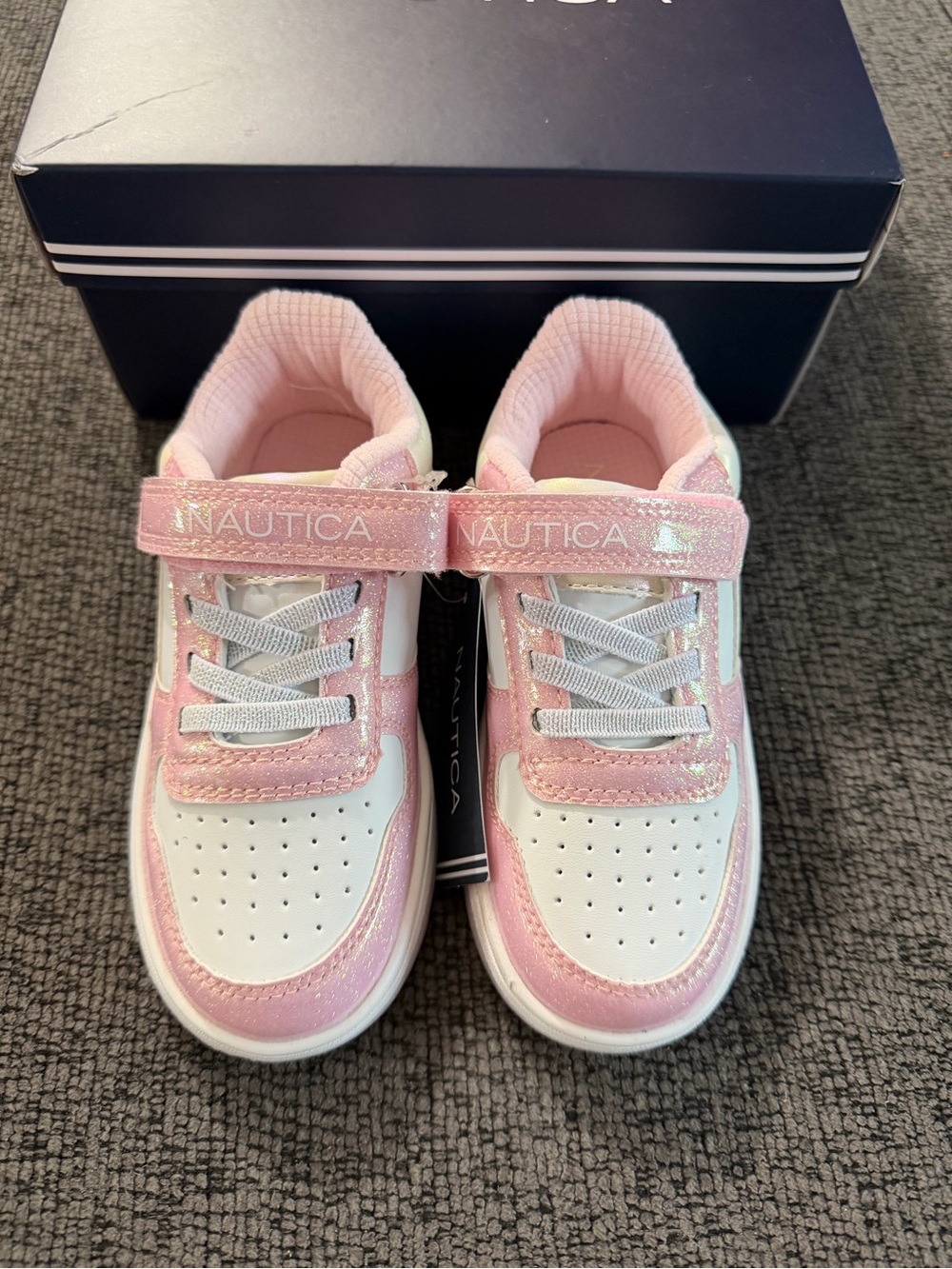 Nautica Kids Pink & White Velcro Sneakers NWT
